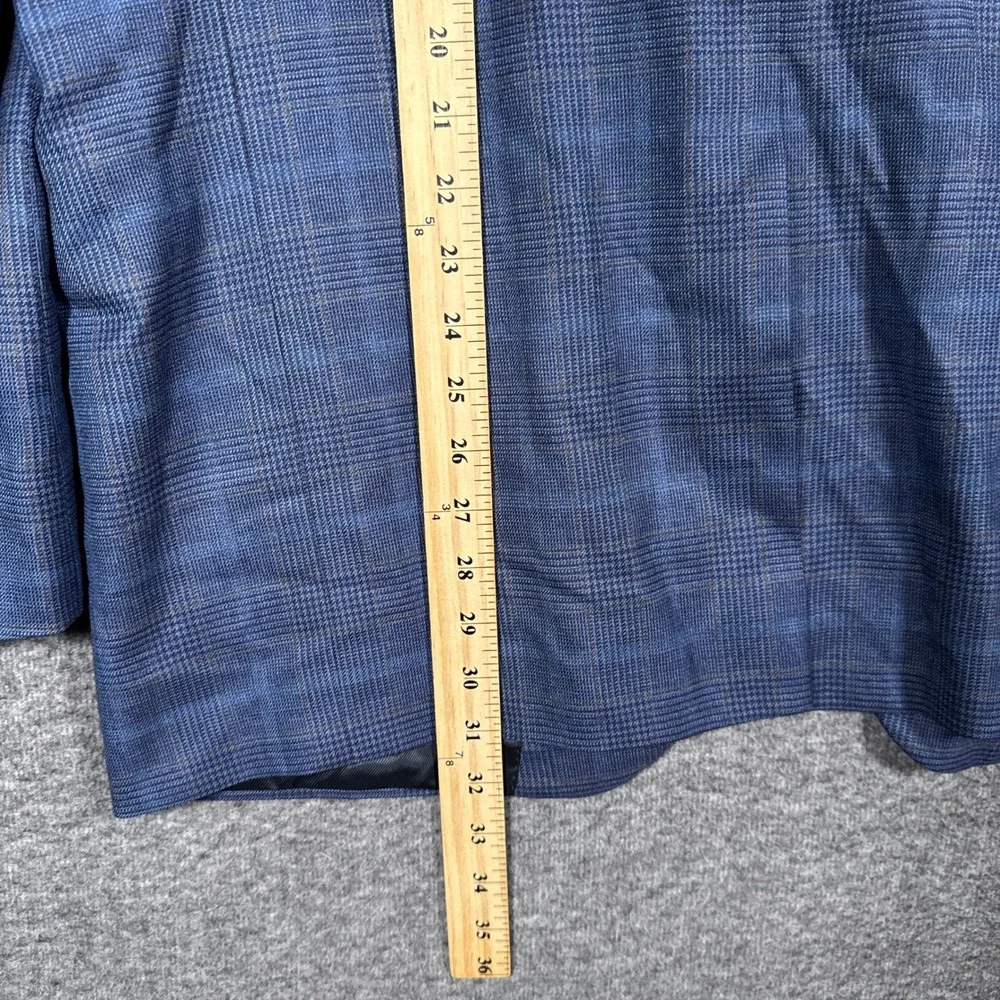 Loro Piana Sport Coat Mens 44R Blue Plaid 100% Wool Cremieux Blazer Jacket